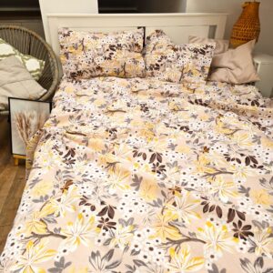 Pachet cearceaf de pat 220x240 + 2 fete de perna 50x70 cm, tesatura clasica neteda, 100% bumbac, 022 - imagine 2