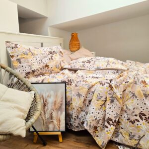 Pachet cearceaf de pat 220x240 + 2 fete de perna 50x70 cm, tesatura clasica neteda, 100% bumbac, 022 - imagine 3