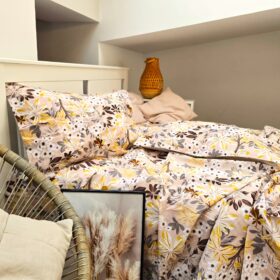 Pachet cearceaf de pat 220x240 + 2 fete de perna 50x70 cm, tesatura clasica neteda, 100% bumbac, 022