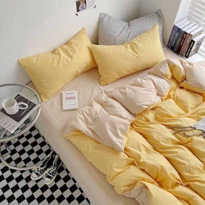 Set 2 Fete de perna Kotonia Home Hotel, 100% bumbac, Olandina color, dimensiunea 50x70 cm, galben pai