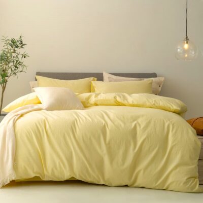 Set 2 Fete de perna Kotonia Home Hotel, 100% bumbac, Olandina color, dimensiunea 50x70 cm, galben pai - imagine 2