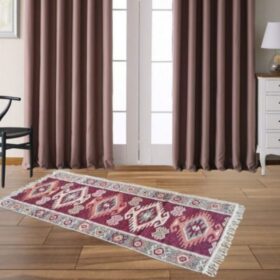Covor tesut - Decor traditional, fond bordo si nuante de crem – 03