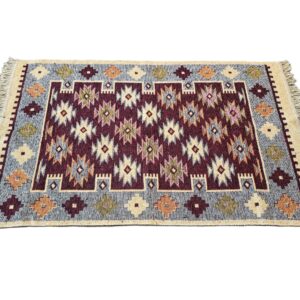 Covor tesut - Decor traditional, fond  maro si nuante de crem – 04 - imagine 7