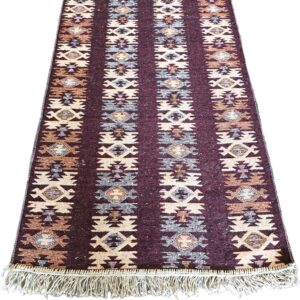 Covor tesut - Decor traditional, fond  maro si nuante de crem – 08 - imagine 9