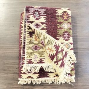 Covor tesut - Decor traditional, fond  maro si nuante de crem – 08 - imagine 3