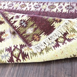 Covor tesut - Decor traditional, fond  maro si nuante de crem – 08 - imagine 2