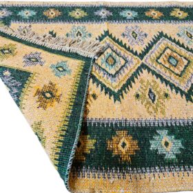 Covor tesut - Decor traditional, fond  verde si nuante de crem – 02