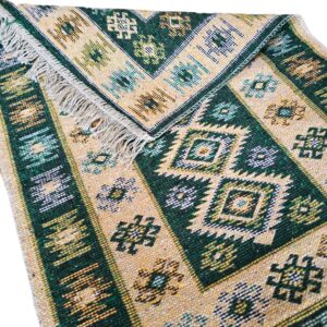 Covor tesut - Decor traditional, fond  verde si nuante de crem – 07 - imagine 7