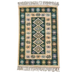 Covor tesut - Decor traditional, fond  verde si nuante de crem – 07 - imagine 6