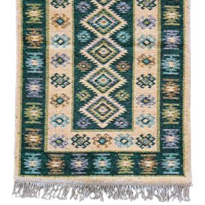 Covor tesut - Decor traditional, fond  verde si nuante de crem – 07 - imagine 4