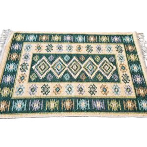 Covor tesut - Decor traditional, fond  verde si nuante de crem – 07 - imagine 3