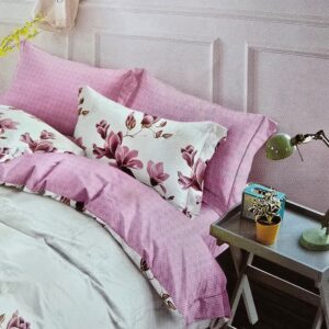 Lenjerie finet gros, XXL cu cearceaf pat - Model floral, 6 piese, YoYo, 40 - imagine 3