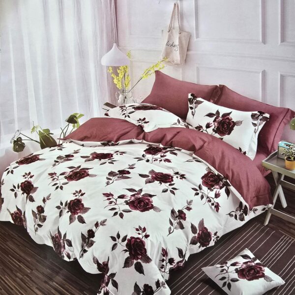 Lenjerie finet gros, XXL cu cearceaf pat - Model floral, 6 piese, YoYo, 41