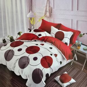 Lenjerie finet gros, XXL cu cearceaf pat - Model geometric, 6 piese, YoYo, 47