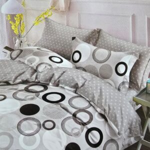 Lenjerie finet gros, XXL cu cearceaf pat - Model geometric, 6 piese, YoYo, 46 - imagine 3
