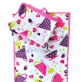 Pachet 3 prosoape bucatarie, 25x50 cm, 100% poliester, roz