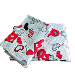 Lenjerie de pat 2 persoane, tesatura clasica neteda, 100% bumbac, decor inimioare - 02 - imagine 5