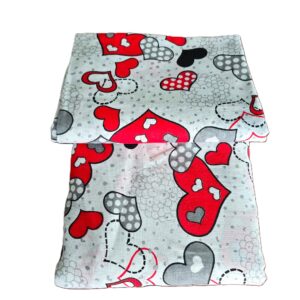 Lenjerie de pat 2 persoane, tesatura clasica neteda, 100% bumbac, decor inimioare - 02 - imagine 4