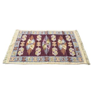 Covor tesut - Decor traditional, fond  maro si nuante de crem – 011 - imagine 4
