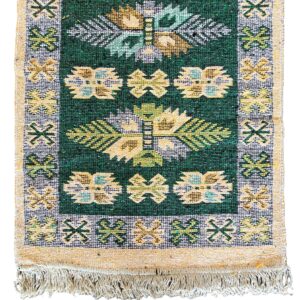 Covor tesut - Decor traditional, fond  verde si nuante de crem – 011 - imagine 3