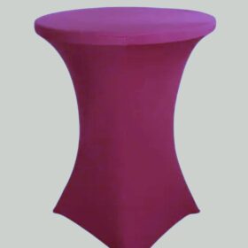 Husa stretch Kotonia Home pentru masa rotunda cocktail - 83 cm diametru si 110 cm inaltime, fuxia