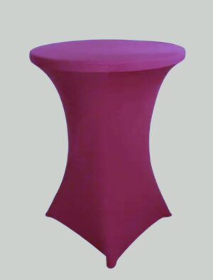 Husa stretch Kotonia Home pentru masa rotunda cocktail - 83 cm diametru si 110 cm inaltime, fuxia