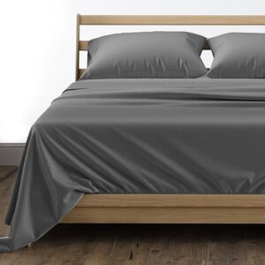 Cearceaf pentru pat Kotonia Home, 100% bumbac, ranforce color uni, gri mediu - imagine 3