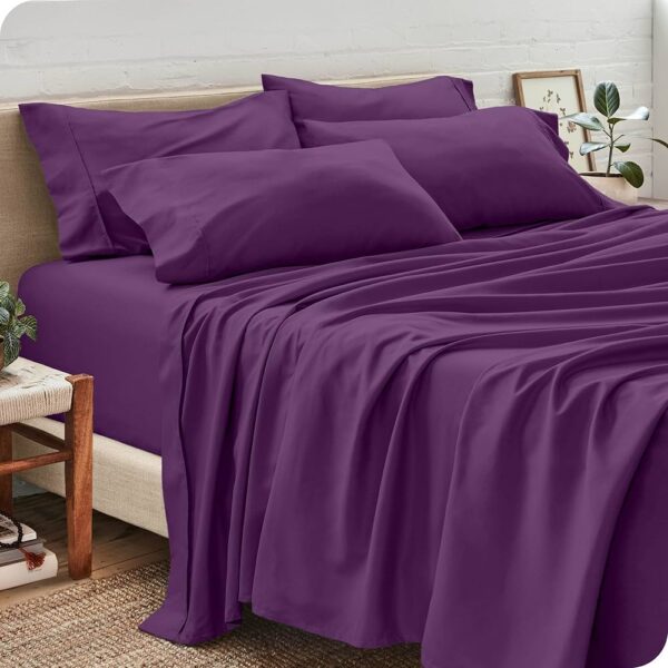 Cearceaf de pat Kotonia Home, 100% bumbac, ranforce color uni, mov