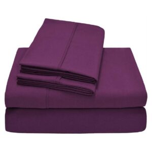 Cearceaf de pat Kotonia Home, 100% bumbac, ranforce color uni, mov - imagine 7