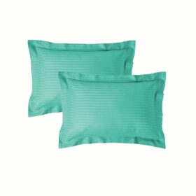 Set 2 fete de perna Kotonia Home Deco - Damasc Saten - 100% bumbac, dimensiune dungi 1 cm, Verde Menta