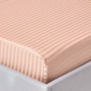Husa de pat cu elastic Kotonia Home Deco, 100% bumbac, Damasc Saten, dimensiune dungi 1 cm, Huzelnut - imagine 5