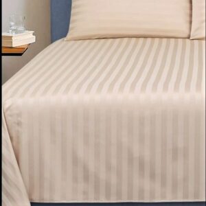 Lenjerie de pat Kotonia Home Hotel King Size, 100% bumbac, Damasc Saten dunga 1 cm, cappuccino - imagine 4