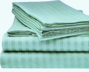 Set 2 fete de perna Kotonia Home Deco - Damasc Saten - 100% bumbac, dimensiune dungi 1 cm, Verde Fistic - imagine 4