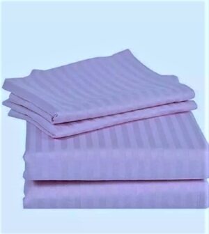 Husa de pat cu elastic Kotonia Home Deco, 100% bumbac, Damasc Saten, dimensiune dungi 1 cm, Lila - imagine 4