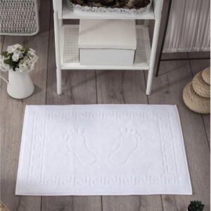 Prosop Kotonia Home Hotel - Greek Border Jacquard, 100% Bumbac, 50x70 cm, pentru picioare, 600 g/mp, alb - imagine 6