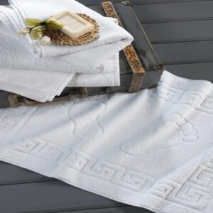 Prosop Kotonia Home Hotel - Greek Border Jacquard, 100% Bumbac, 50x70 cm, pentru picioare, 600 g/mp, alb - imagine 7