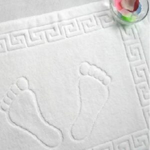Prosop Kotonia Home Hotel - Greek Border Jacquard, 100% Bumbac, 50x70 cm, pentru picioare, 600 g/mp, alb - imagine 4