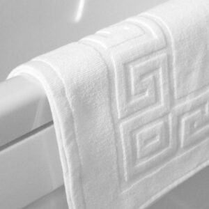 Prosop Kotonia Home Hotel - Greek Border Jacquard, 100% Bumbac, 50x70 cm, pentru picioare, 600 g/mp, alb - imagine 2