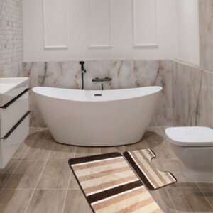 Set 2 covorase baie - cu membrana antiderapanta, 100% fibre sintetice, Sandy Adda - imagine 3