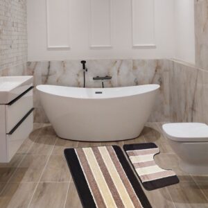 Set 2 covorase baie - cu membrana antiderapanta, 100% fibre sintetice, Sandy Galina - imagine 3