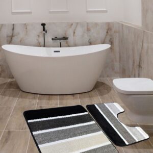 Set 2 covorase baie - cu membrana antiderapanta, 100% fibre sintetice, Sandy Jolanka