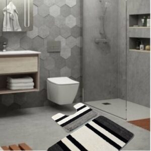 Set 2 covorase baie - cu membrana antiderapanta, 100% fibre sintetice, Sandy Criptik - imagine 9