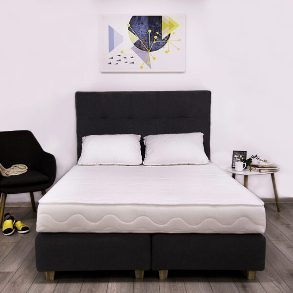 Saltea microfibra matlasata, din spuma poliuretanica, cu fermitate medie, dimensiune 160x200 cu inaltime 18 cm, alba