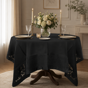 Fata de masa ROTUNDA, impermeabila 160 cm Gloria - Negru