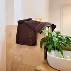 Prosop baie Kotonia Home Caro - 100% bumbac, maro - imagine 3