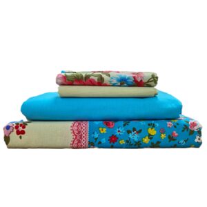 Lenjerie de pat 2 persoane, tesatura clasica neteda, 100% bumbac, decor floral - 42 - imagine 2