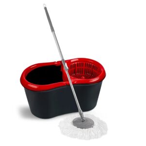 Mop rotativ Pratico - 360 grade cu maner telescopic, galeata ovala cu storcator incorporat, 14 L
