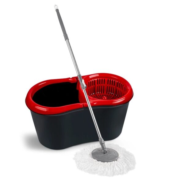Mop rotativ Pratico - 360 grade cu maner telescopic, galeata ovala cu storcator incorporat, 14 L