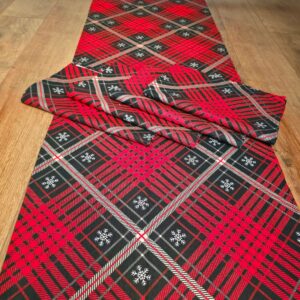 Fata de masa Kotonia Home - Decor geometric, 100% bumbac, creton, rosu si negru - imagine 2