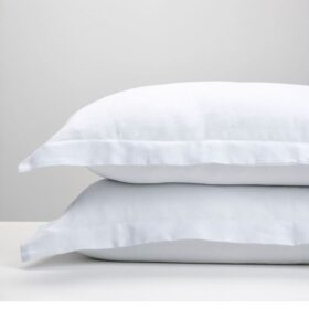 Set 2 Fete de perna Kotonia Home Hotel - Olandina cu rame decorative Oxford, 100% bumbac, alb